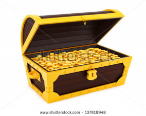 Chest Treasure Glowing Gold