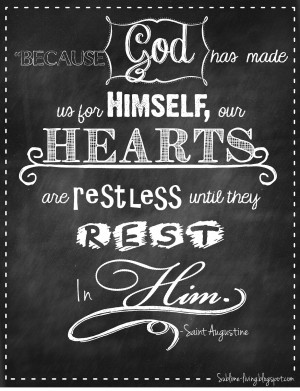 Chalkboard Quote Art Design: Our hearts belong to Him