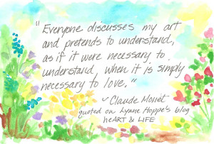 An index card with a Monet quote...found on
