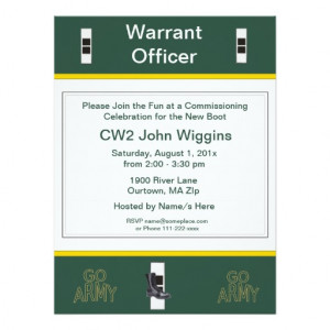 Army Chief Warrant Officer 2 Commissioning Party Personalized Invites