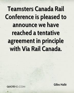 Teamsters Canada Rail Conference is pleased to announce we have ...