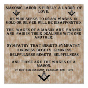 Masonic Labor is Purely a Labor of Love.He who seeks to draw wages in ...