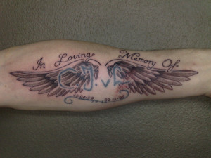 Angel Wing Tattoos : Memory Angel Wings Tattoo