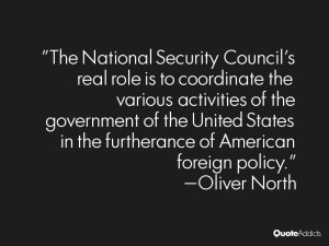 The National Security Council's real role is to coordinate the various ...