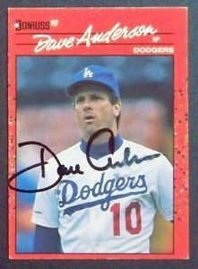 Dave Anderson Los Angeles Dodgers 1990 Donruss Signed Card
