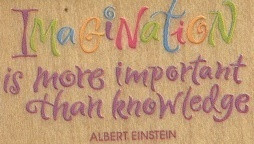 IMAGINATION IMPORTANT Albert Einstein Quote FUN Wood Mount RUBBER ...
