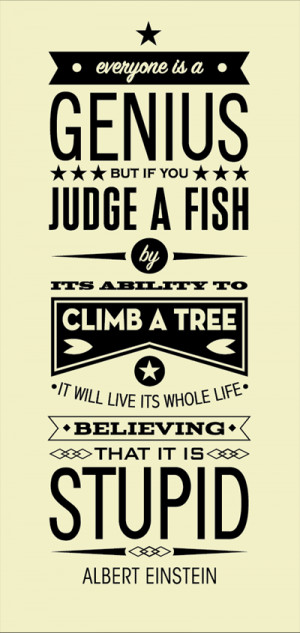 Einstein Quotes Fish Poster Einstein quote poster