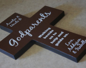 Personalized Godparents Wall Cross - Handcrafted from pine wood ...