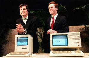 Steve Jobs on the left and John Sculley on the right from the early ...