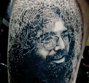 Jerry Garcia Famous People Portrait Tattoo Black And White picture