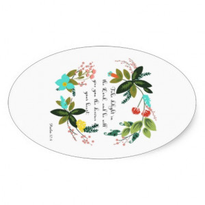 Bible Verses Art - Psalm 37:4 Stickers