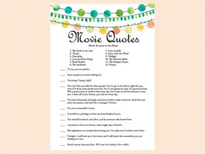 Quotes, Famous quotes, guess the movie, Emerald Bridal Shower Game ...