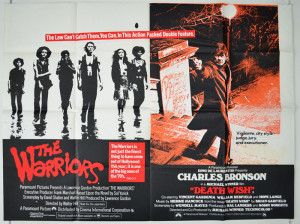 ... WARRIORS / DEATH WISH (1979) Original Quad Movie Poster - Double Bill