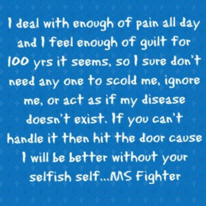 pain, guilt MS fighter