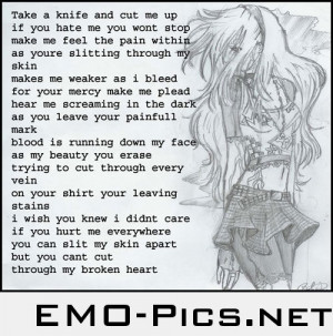 emo angel cut poem emo poems about cutting emo love quotes and sayings ...