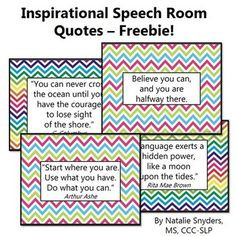 INSPIRATIONAL SPEECH LANGUAGE THERAPY ROOM QUOTE POSTERS - FREEBIE ...
