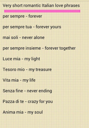short romantic Italian love phrases