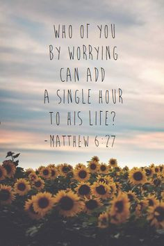 Matthew 6:27. Pretty much EVERYONE would benefit from meditating on ...