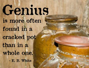 Genius is more often found in a cracked pot than in a whole one ...