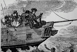 African Slaves being thrown overboard a slave ship