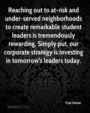 Reaching out to at-risk and under-served neighborhoods to create ...