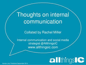 Thoughts on internal communication via Rachel Miller @AllthingsIC