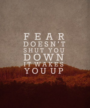 fear doesn t shut you down it wakes you up