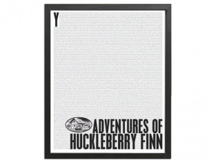 Adventures of Huckleberry Finn Mark Twain - Book Art Print - Book ...