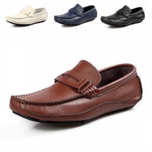 Mens 100 Genuine Leather Casual Driving Shoes Slip On Sneakers men 39 ...