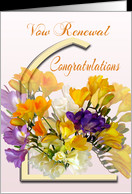 Congratulations on your Vow Renewal - Spring Freesias and Arch card ...