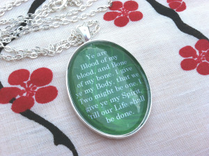 Outlander Inspired Blood of my blood Quote Necklace Diana Gabaldon