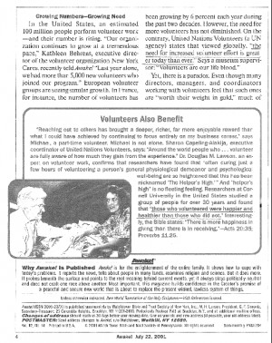 Below are extracts from a 2001 edition of the Awake! promoting the ...
