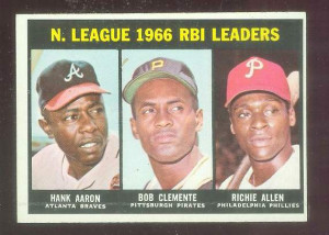 ... RBI Leaders (Hank Aaron,Richie Allen,Roberto Clemente) Baseball card