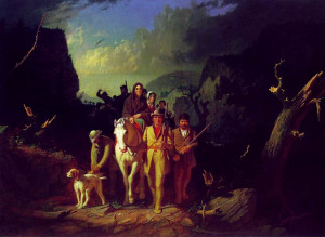 Painting: Daniel Boone escorting settlers through the Cumberland Gap ...