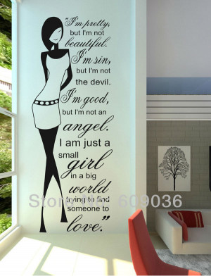 Pretty Inspirational Bedroom Decal Girl Teen Wall Quote Sticker ...
