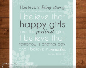 Printable quote, Audrey Hepburn, wa ll quote, girls room, girls quote ...