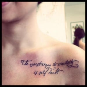 ... tattoo a quote by sylvia plath taken right after i got it done sylvia