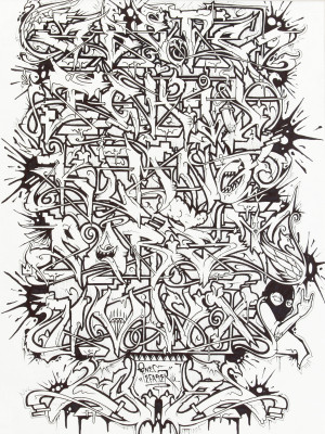 graffiti alphabet letters illustration