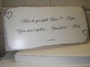 ... Chic Winnie The Pooh Quote Plaque. Wedding Gift Sign. Solid Wood. #4