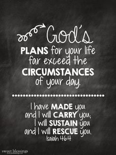 God's plans for your life far exceed the circumstances of your day ...