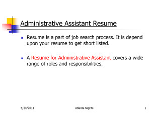 Resumes Administrative Resume