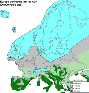Europe during the last ice age. OIS 3 would’ve been similar, but ...