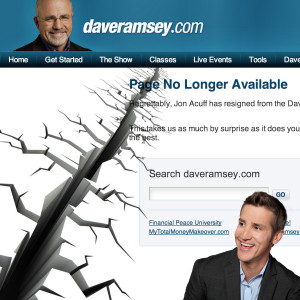 Jon Acuff and Dave Ramsey Split by a Chasm on Ramsey Website