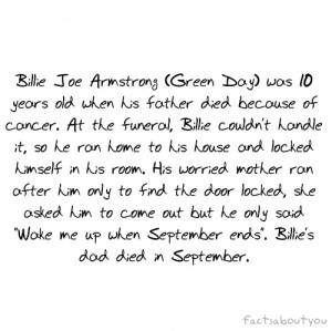 billie joe, billie joe armstrong, cancer, death, green day, music, sad ...