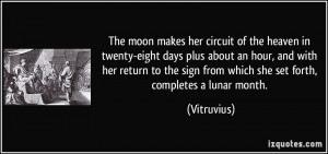 The moon makes her circuit of the heaven in twenty-eight days plus ...