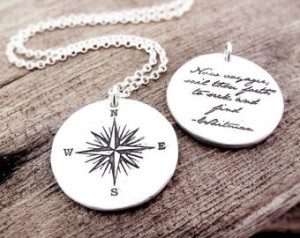 Compass rose necklace and Whitman q uote, Inspirational jewelry ...