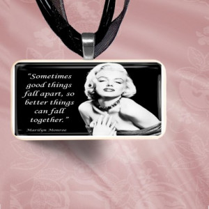 Marilyn Monroe Quote Domino Pendant Necklace