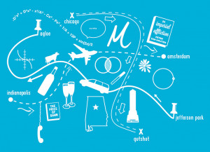 ... before we decided on the white and two shades of blue on dark gray