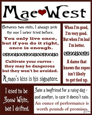 Subway Art: Mae West Quotes by Zaubrer