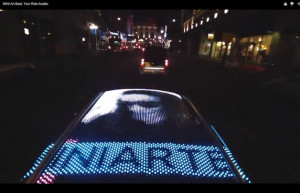 Mini's Art Beat vehicle drives around London showcasing videos that ...